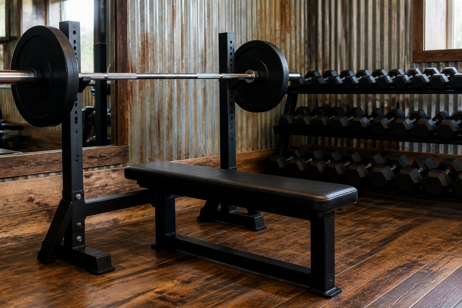 Dumbbell rack and weight bench